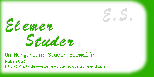 elemer studer business card